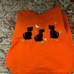 Oversized Cat embroidered sweatshirt